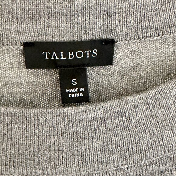 NWT TALBOTS Embroidered Snowflake Sweater, Heather Grey, Size S - Picture 4 of 11